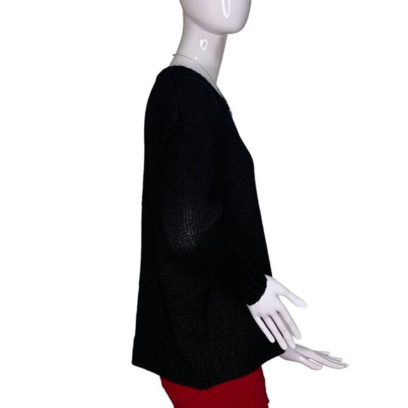 Forever 21 Sweater Top Black Knitted Size Small Long Sleeve Round Neckline - Picture 5 of 7